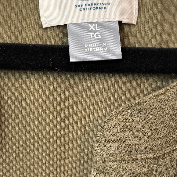 Old Navy Olive Green Pleated Midi Dress with Mandarin Collar - Picture 2 of 7